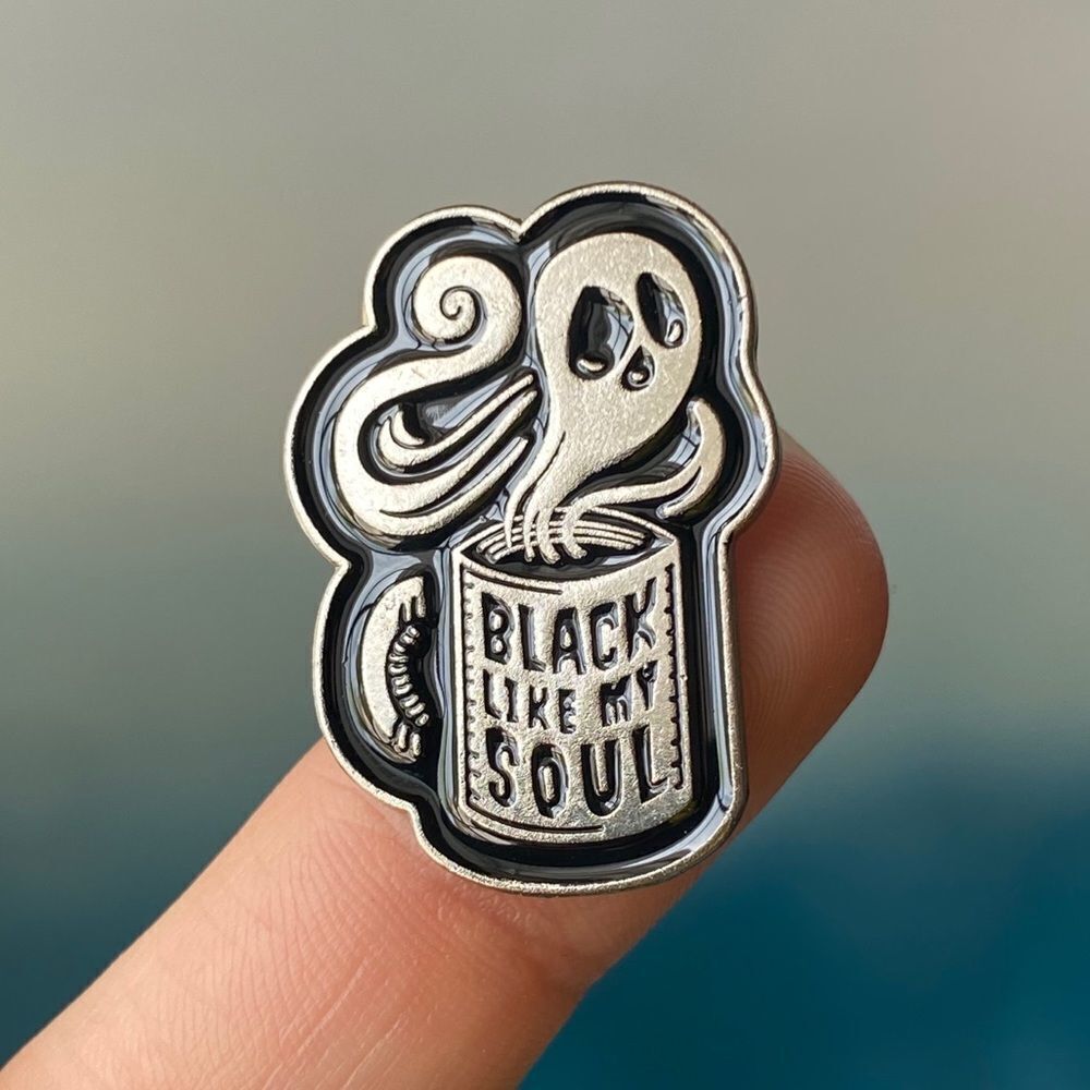Black Like My Soul Coffee Enamel Pin/ Brooch Lapel